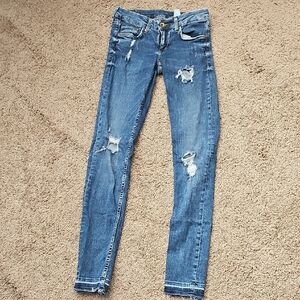 H&M Skinny Blue Distressed Denim